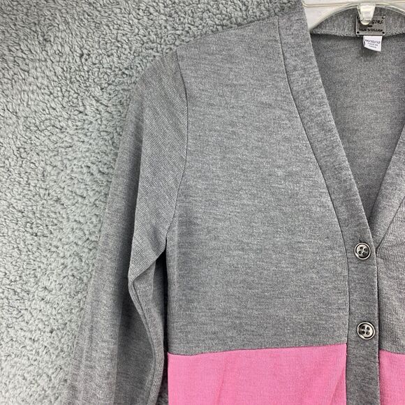 Poof Girls Cardigan Sweater Medium Button Up Lightweight Long Sleeve Pockets - Picture 4 of 11